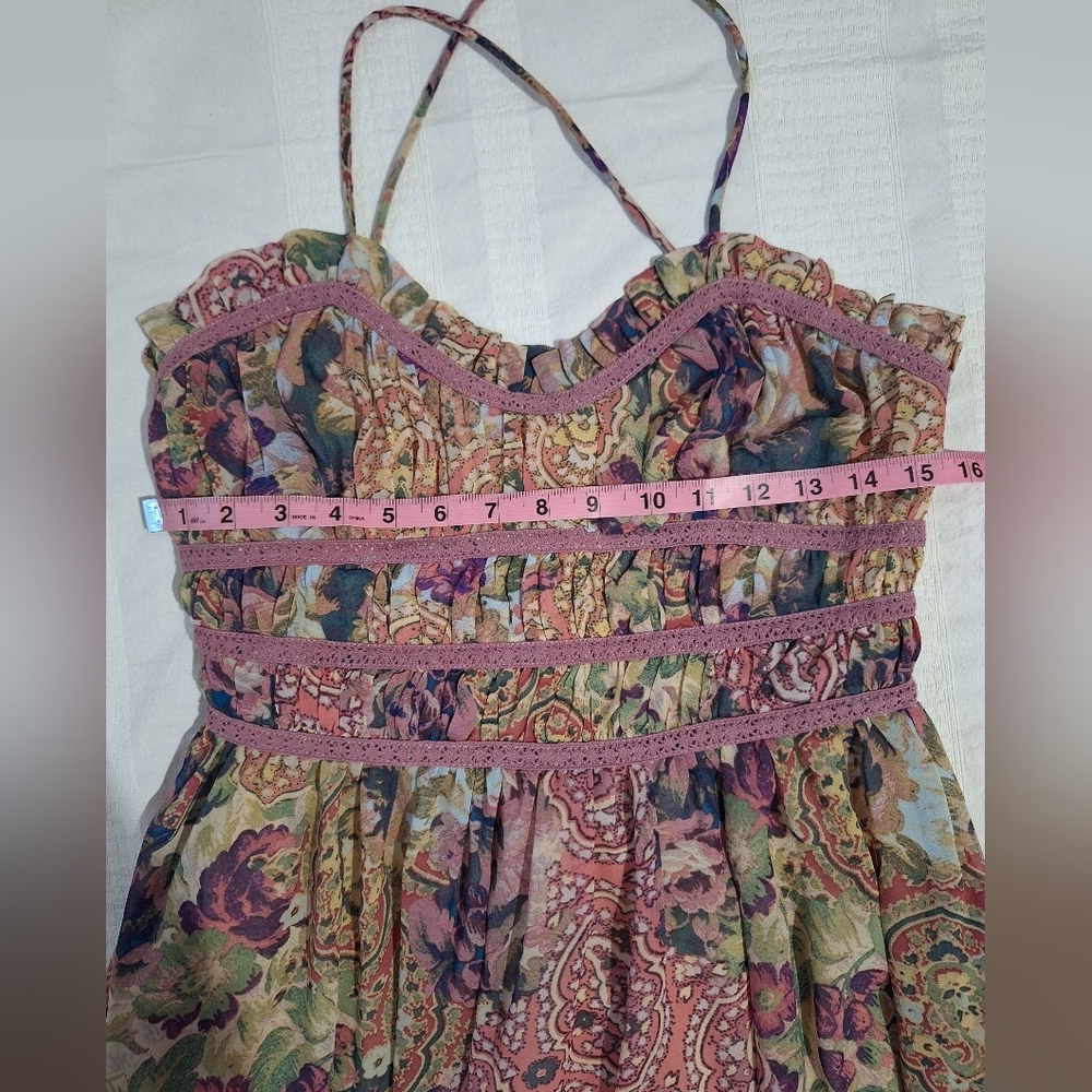 NWT DRESS FORUM Bohemian Floral Maxi Dress in Purple and Pink - Picture 7 of 10
